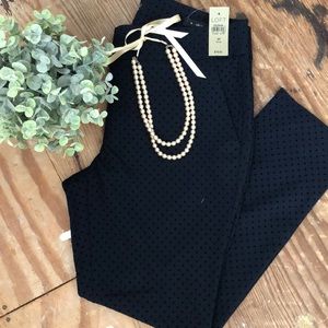 Loft Julie Skinny Pants Navy Swiss Polka Dot